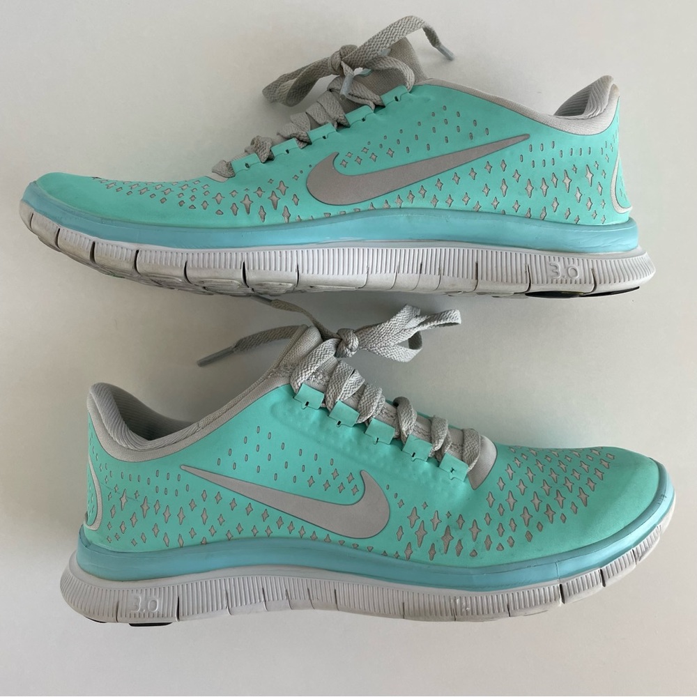 Nike Free Run 3.0 V4 Running Shoes in Tropical Twist Blue Women's Size 8 - Picture 9 of 12
